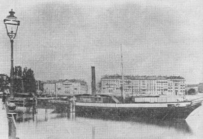 Le Rh�ne, � Gen�ve, en 1856
